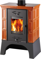 piec kominkowy Haas Sohn kaflowy Eboli  ( 8 wersji ) - Haas Sohn Eboli kafle karmel, podstawa czarna